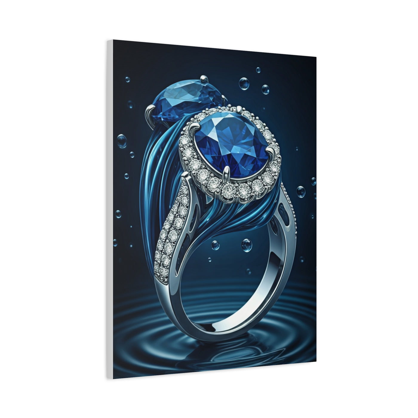 Blue Sapphire Ring in Deep Water Wall Art & Canvas Prints