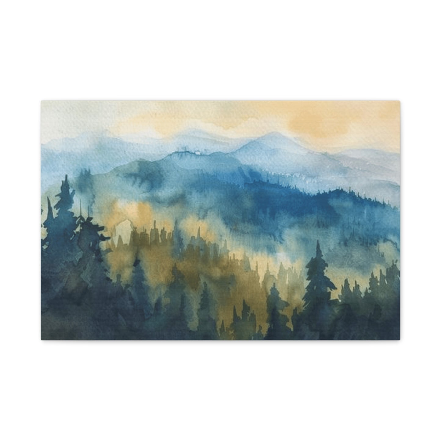 Blue Ridge Forest Water Painting Wall Art & Canvas Prints