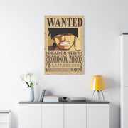 One Piece Roronoa Zoro Wanted Poster Wall Art & Canvas Print