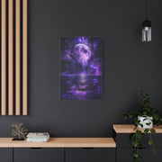 Surreal Violet Moon Glitchscape Wall Art & Canvas Print