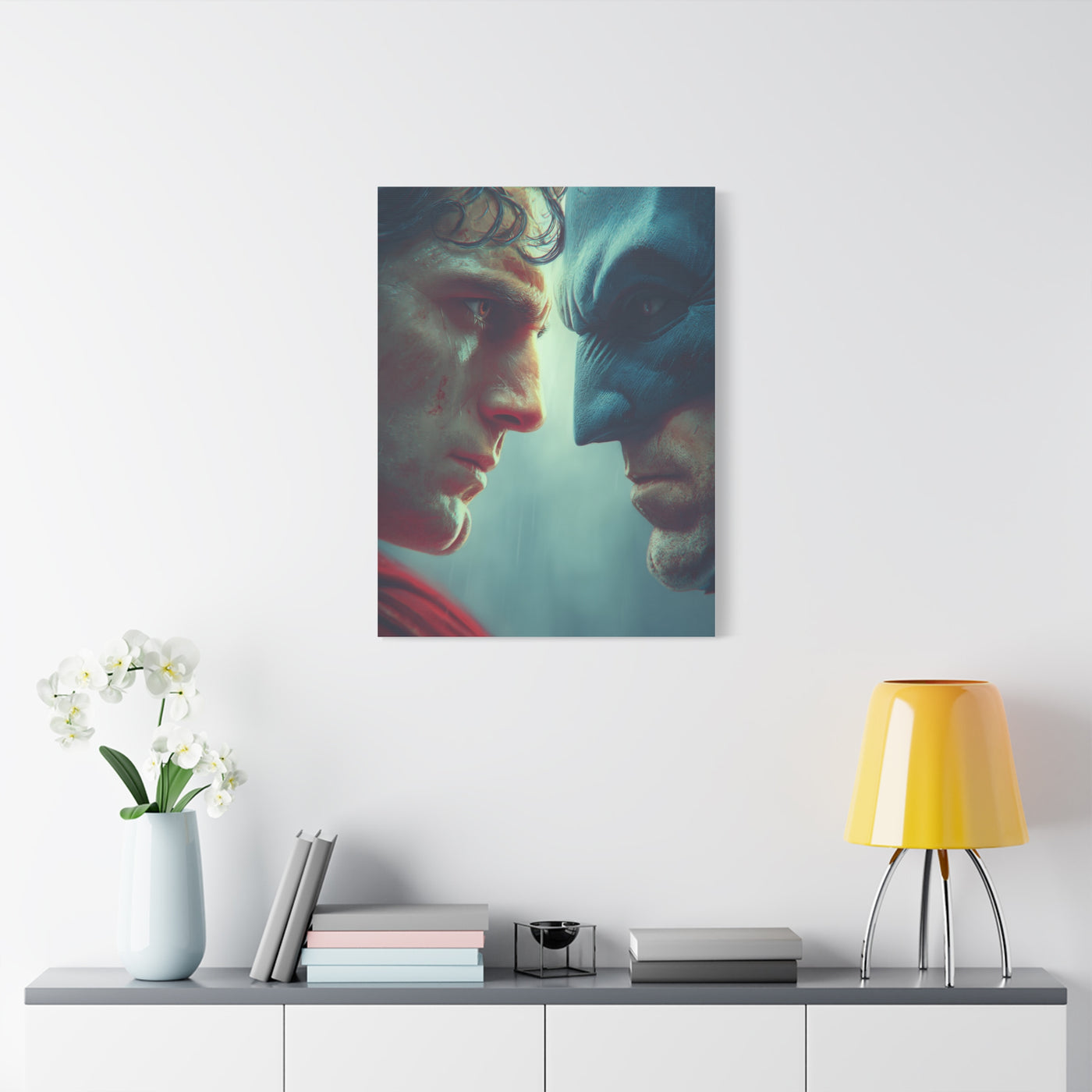Batman vs Superman Intense Close-Up Poster Wall Art & Canvas Print