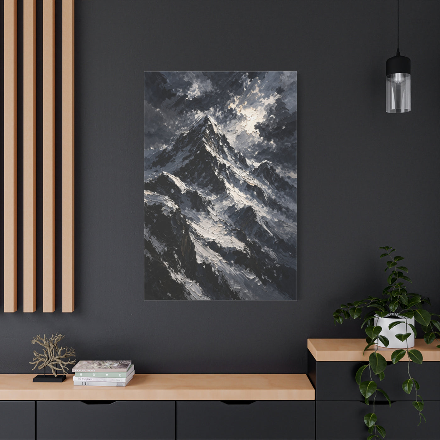 Impasto Oil Alpine Peak Wall Art & Canvas Print