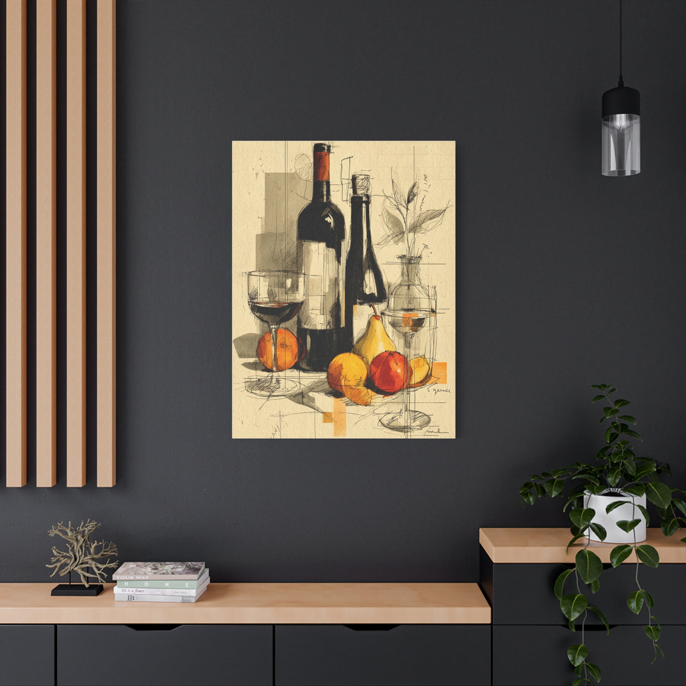 Minimalist Line Art Dining Still Life Wall Art & Canvas Print