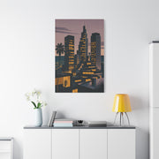 Retro Modern Skyline Dusk Wall Art & Canvas Print