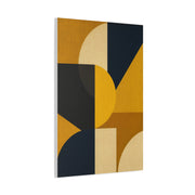 Mid-Century Geometric Mustard Composition Wall Art & Canvas Print