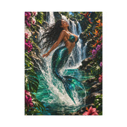 Tropical Waterfall Mermaid Escape Wall Art & Canvas Print