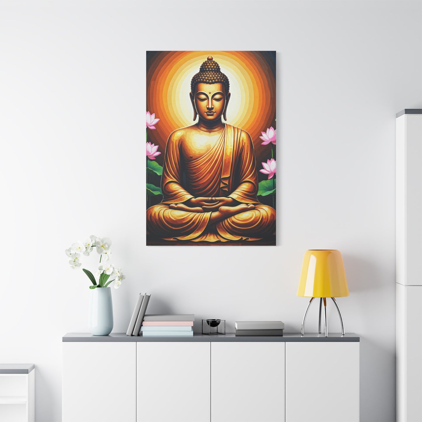 Radiant Lotus Harmony Buddha Wall Art & Canvas Prints