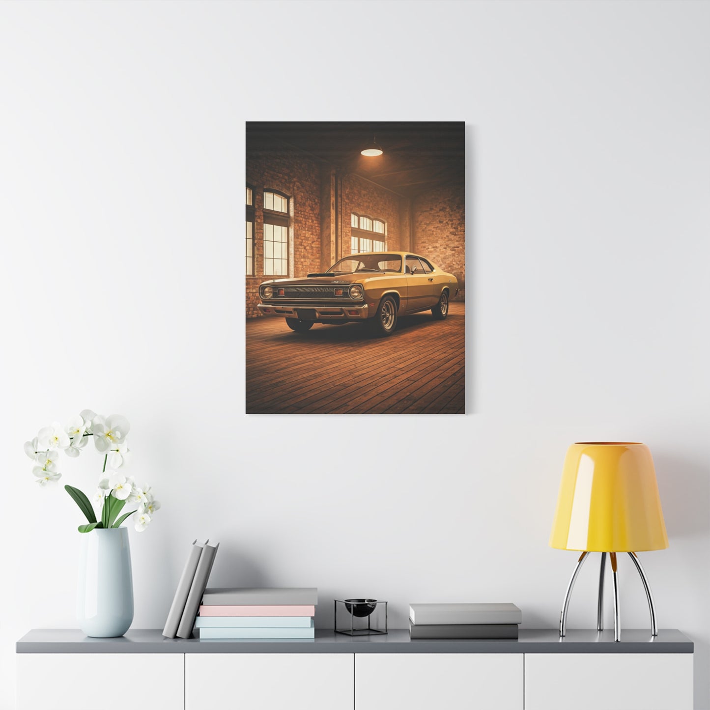 Plymouth Duster 340 Dusty Restoration Shop Wall Art & Canvas Prints