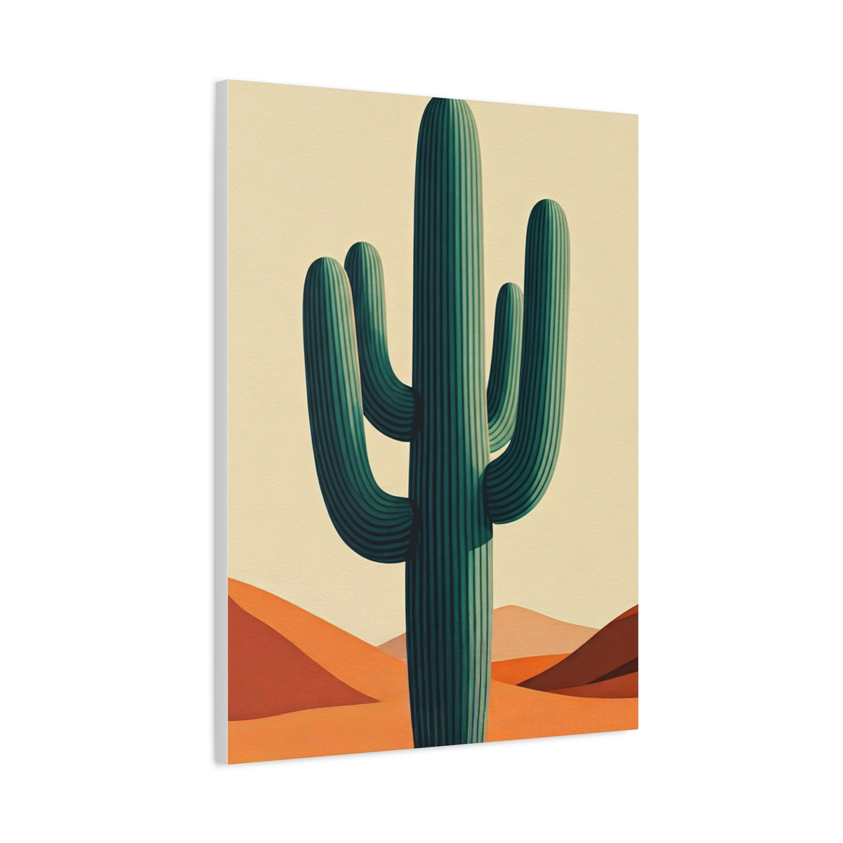 Minimalist Desert Saguaro Landscape Illustration Wall Art & Canvas Prints
