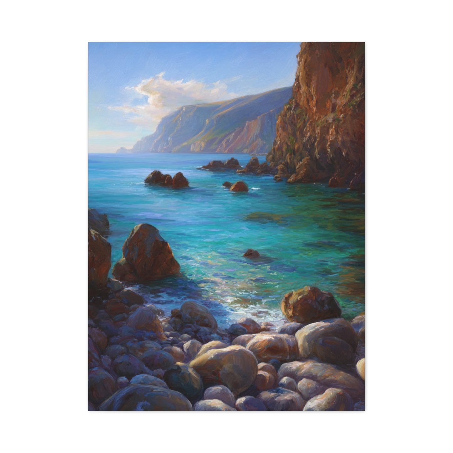 Quiet Turquoise Coastal Cove Wall Art & Canvas Print