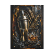 Industrial Cocktail Metal Relief Wall Art & Canvas Print