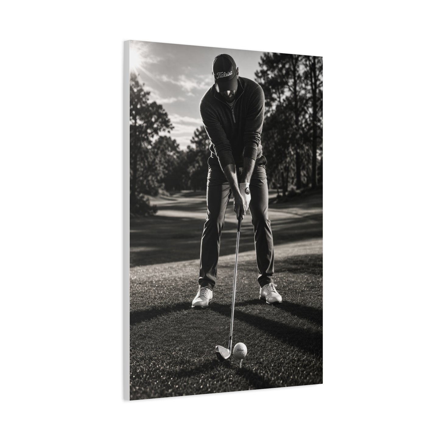 Black and White Golf Grip Portrait Wall Art & Canvas Print