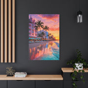 Miami Beach Art Deco Sunset Wall Art & Canvas Print