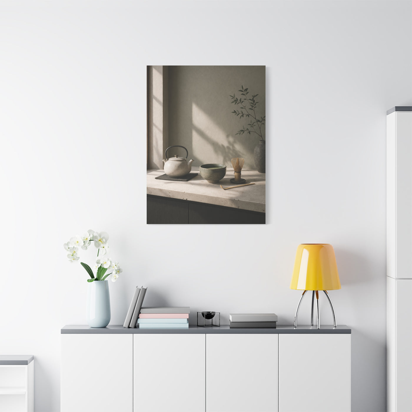 Japandi Tea Kitchen Minimal Still Life Wall Art & Canvas Print
