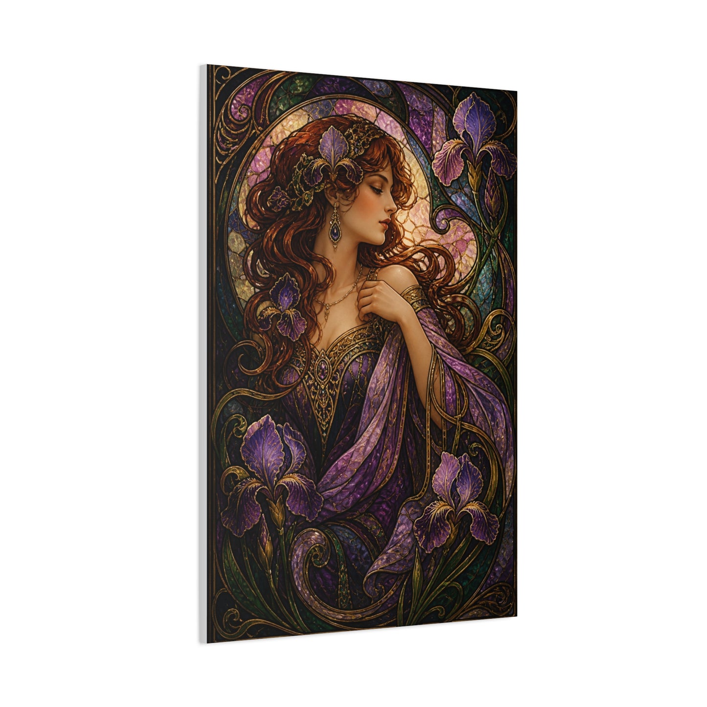 Art Nouveau Iris Muse Portrait Wall Art & Canvas Print