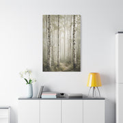 Soft Birch Forest Pathway Trees Wall Art & Canvas Print