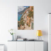 Mediterranean Cliffside Village Wall Art & Canvas Print
