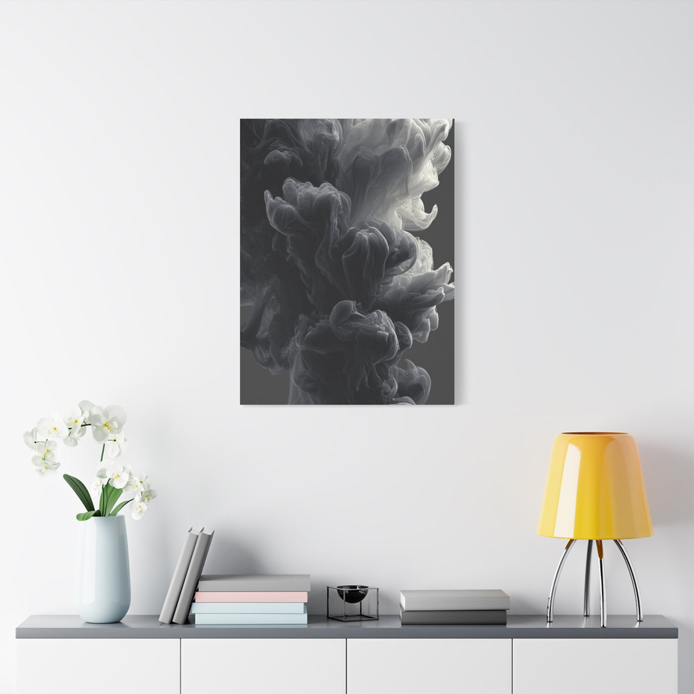 Smoke Ink Monochrome Abstract Wall Art & Canvas Print