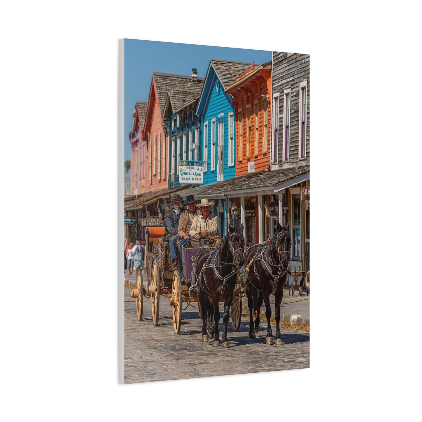 Frontier Stagecoach Arrival Wall Art & Canvas Print