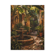 Hidden Courtyard Garden Fountain Wall Art & Canvas Print