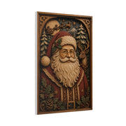 Layered Wooden Santa Relief Wall Art & Canvas Print