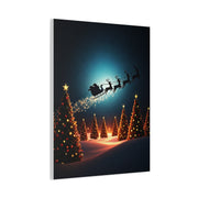 Santa Sleigh Midnight Flight Wall Art & Canvas Print