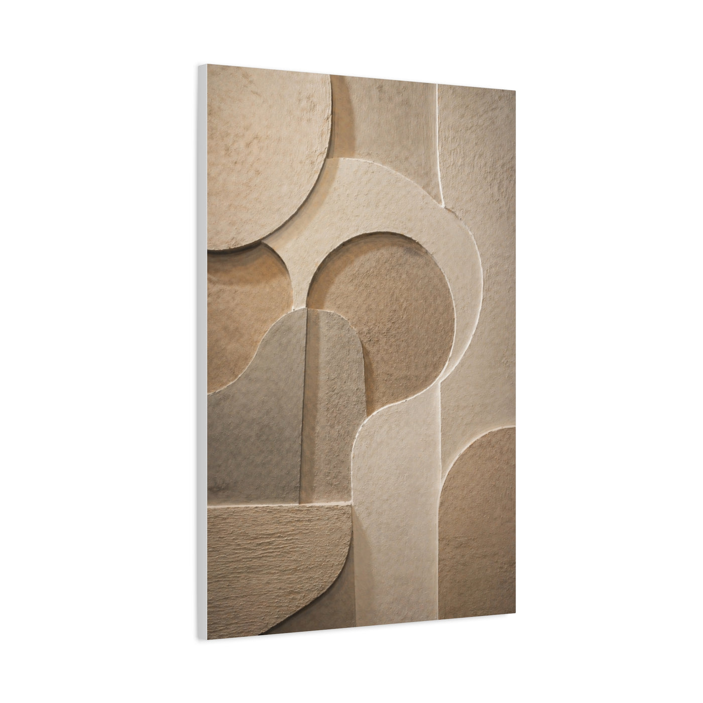 Warm Neutral Plaster Relief Abstract Wall Art & Canvas Print