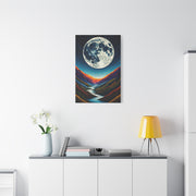 Midnight Moonlit Peaks Wall Art & Canvas Print