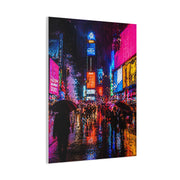 Times Square Neon Rain Night Wall Art & Canvas Print