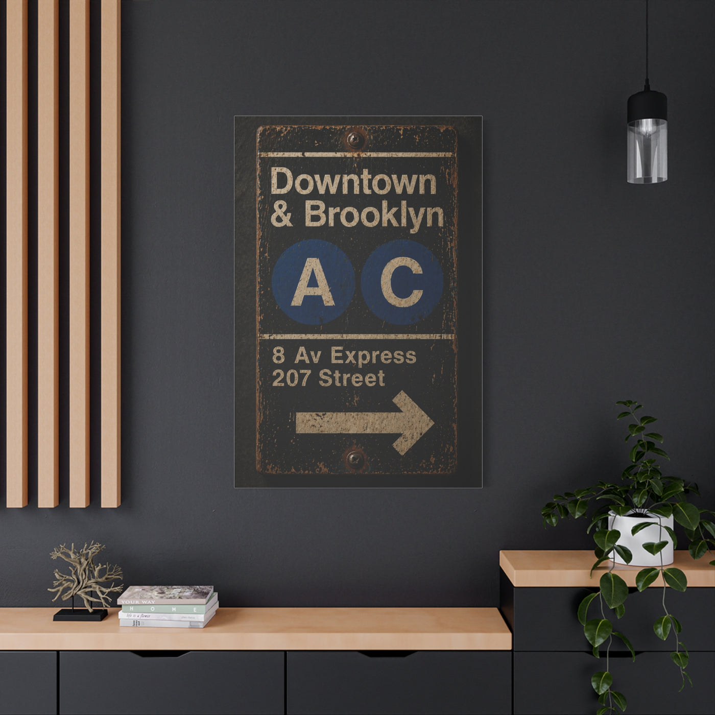 Vintage Subway Sign Industrial Wall Art & Canvas Print