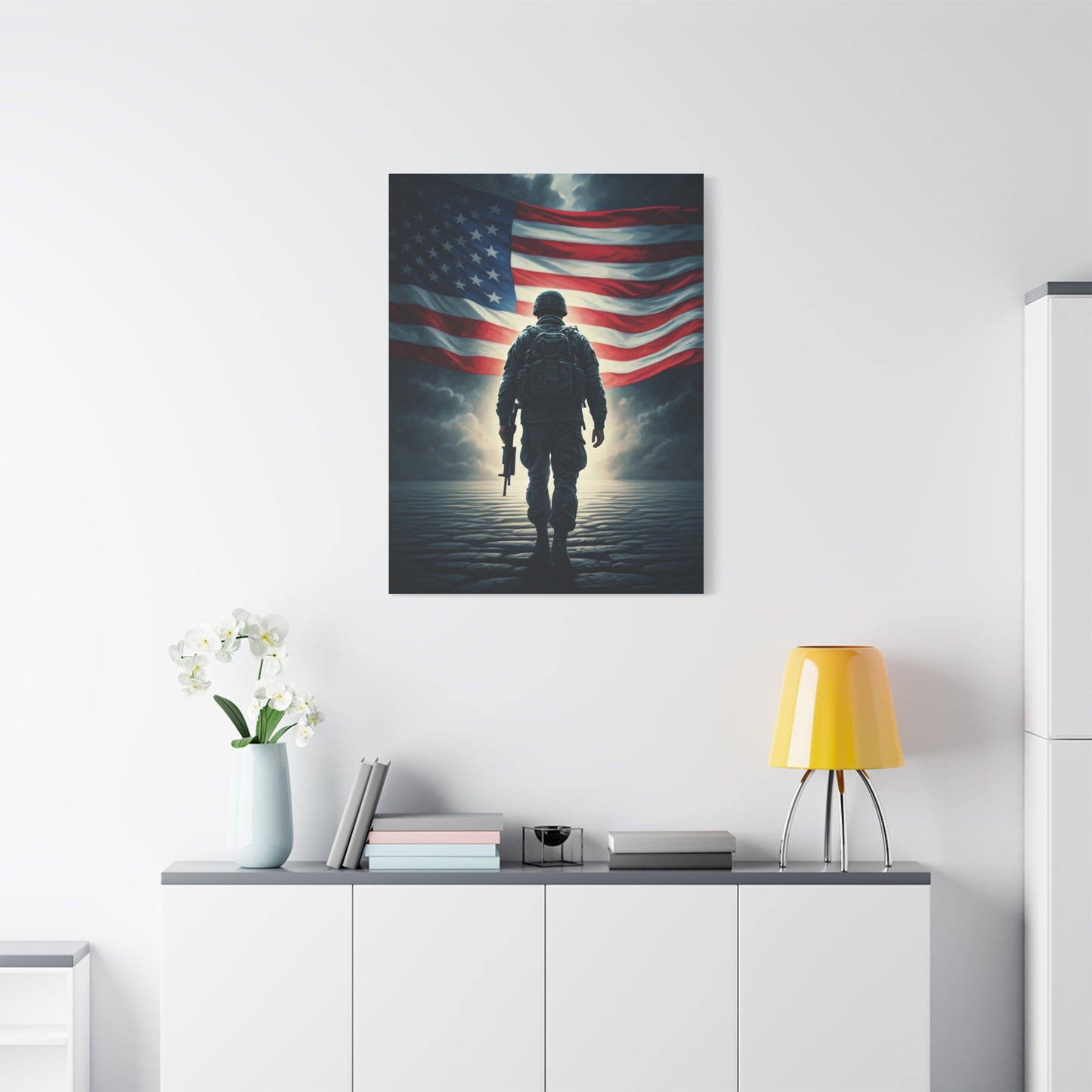 Soldier Standing for Freedom Wall Art & Canvas Prints .