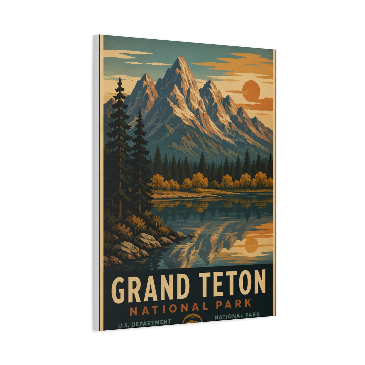 Grand Teton Vintage National Park Poster Wall Art & Canvas Print