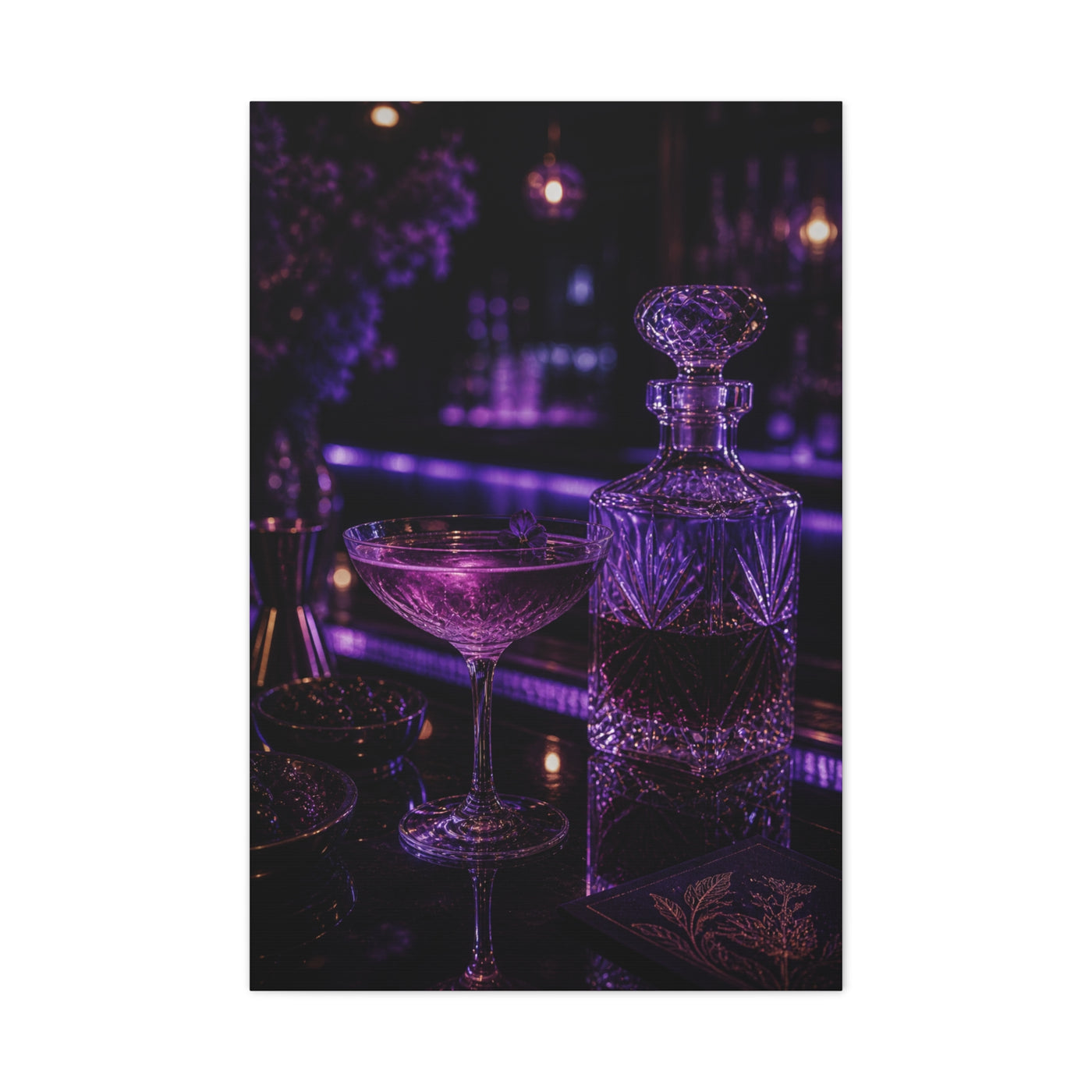 Violet Cocktail Lounge Still Life Wall Art & Canvas Print