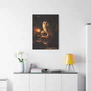 Dark Academia Majestic Barn Owl Library Study Wall Art & Canvas Print