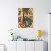 Lotus Pool Peacock Reflection Wall Art & Canvas Print