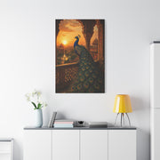 Mughal Palace Sunset Peacock Wall Art & Canvas Print