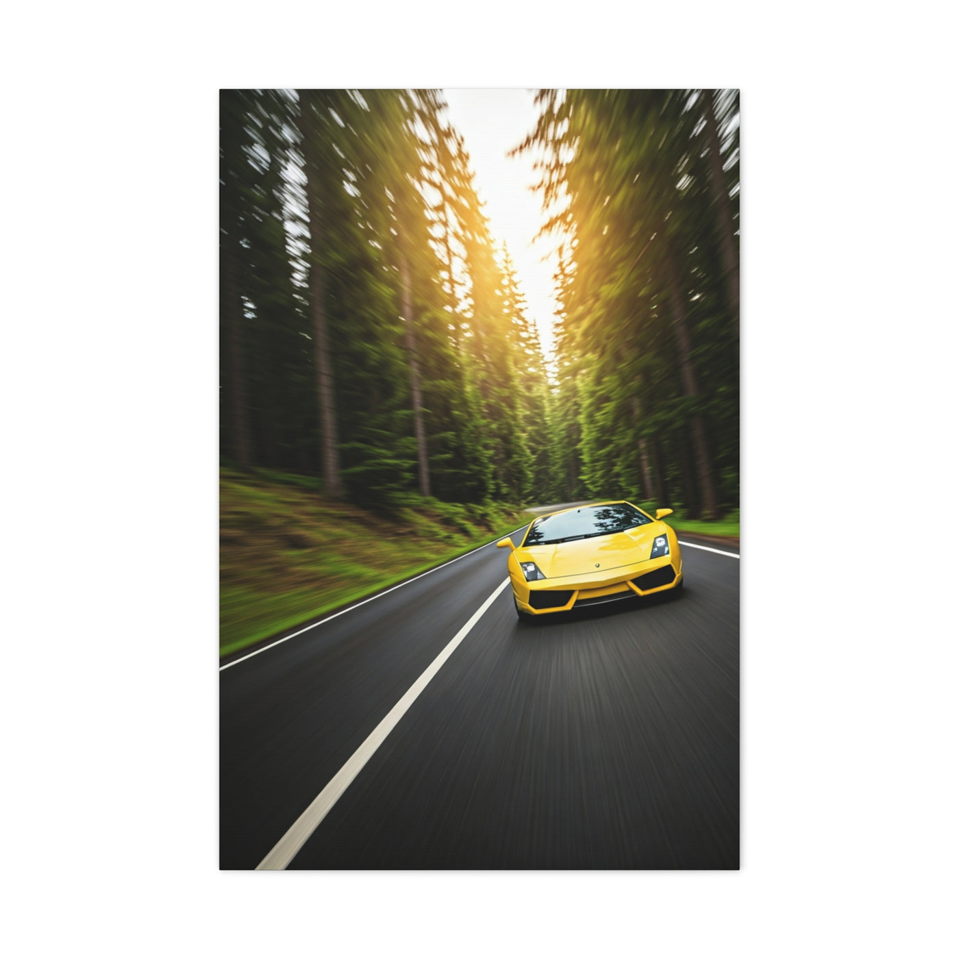 Lamborghini Gallardo Forest Road Charge Wall Art & Canvas Prints