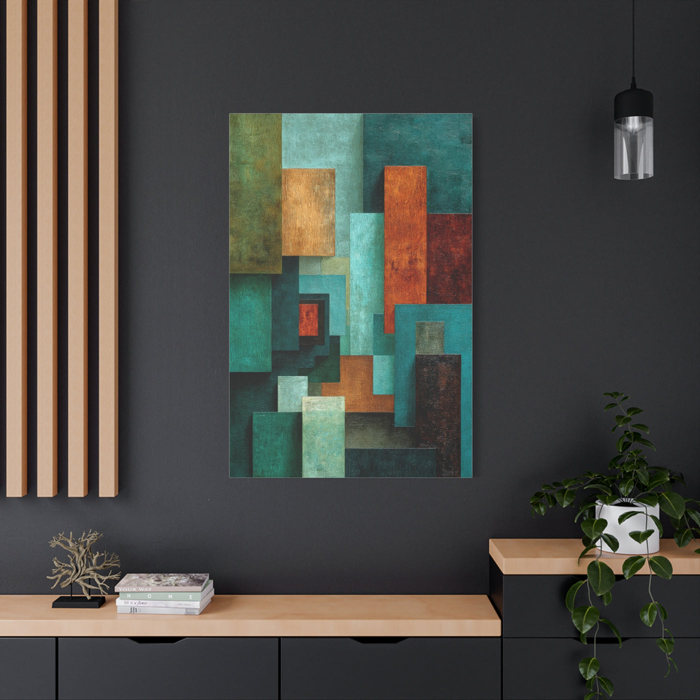 Layered Color Field Geometry Wall Art & Canvas Print