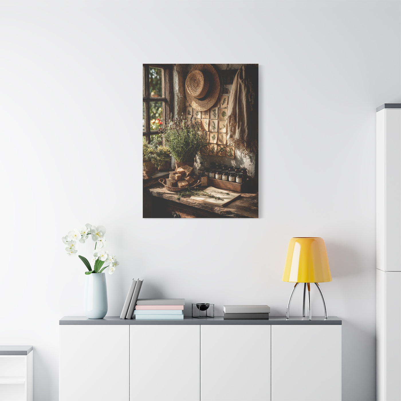 Farmhouse Herb Kitchen Still Life Wall Art & Canvas Print
