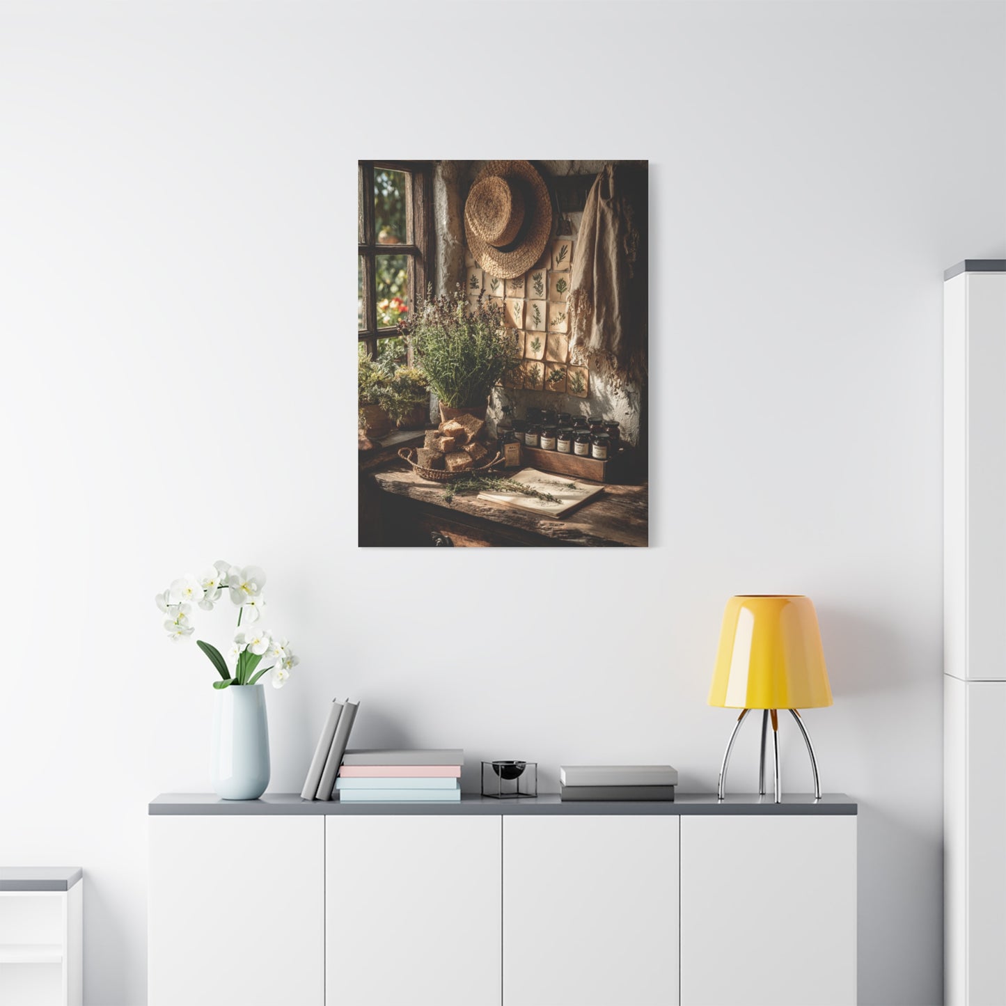 Farmhouse Herb Kitchen Still Life Wall Art & Canvas Print