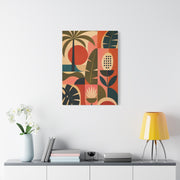 Mid-Century Geometric Tropical Composition Wall Art & Canvas Print