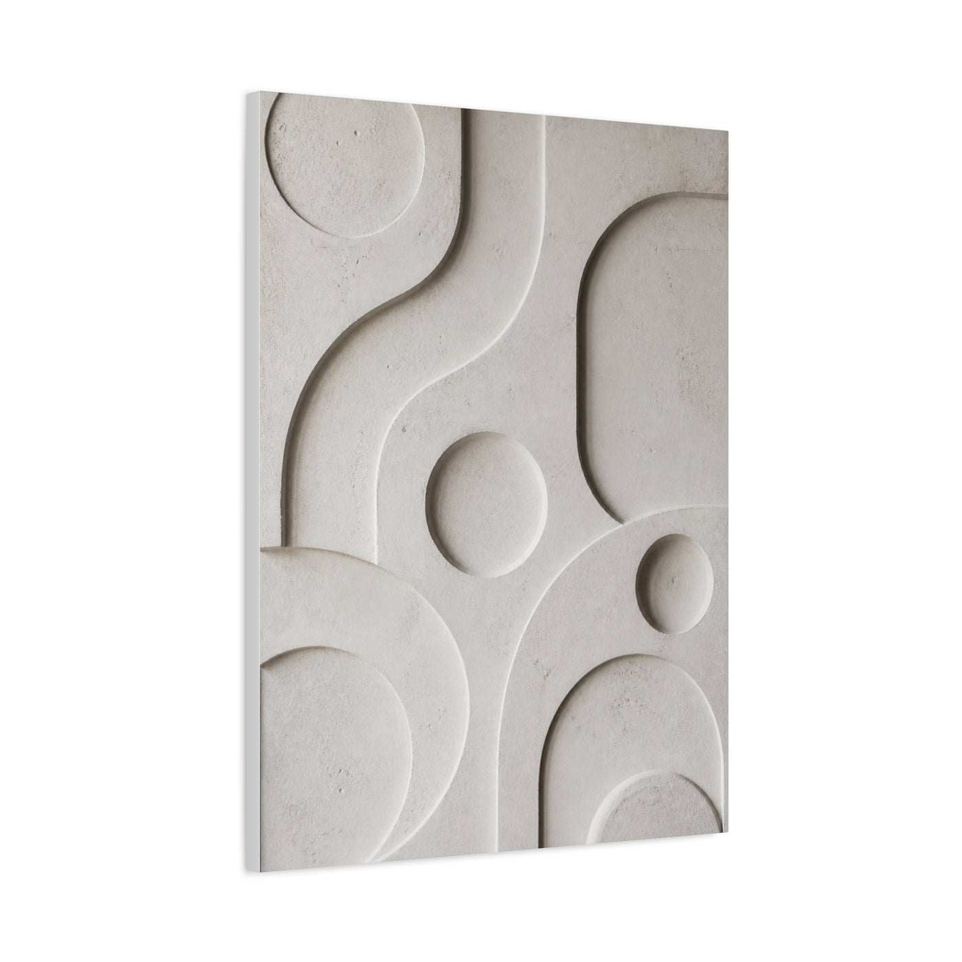 Monumental White Concrete Relief Wall Art & Canvas Print