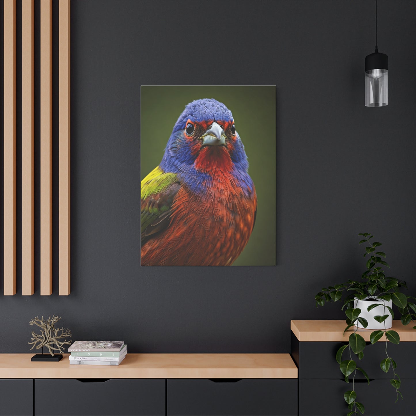 Vibrant Colorburst Sparrow Portrait Wall Art & Canvas Prints
