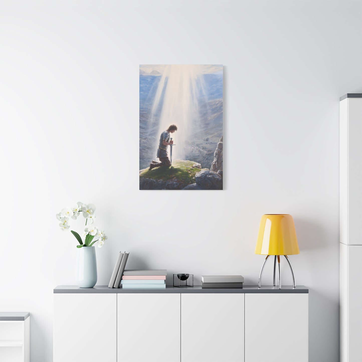 King Arthur Claiming Excalibur Sacred Destiny Wall Art & Canvas Print