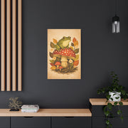 Whimsical Retro Frog and Mushroom Composition Wall Art & Canvas Print