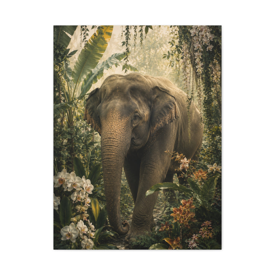 Majestic Elephant Jungle Portrait Tropical Wall Art & Canvas Print