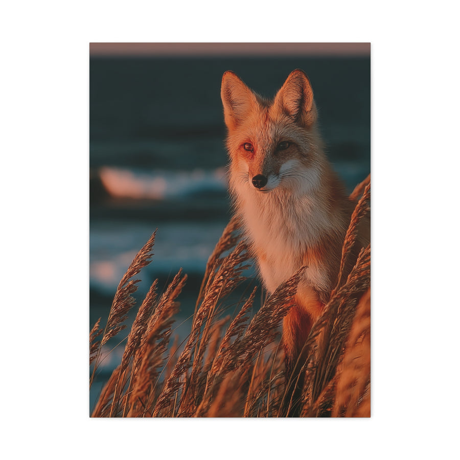 Coastal Dune Fox Golden Hour Wall Art & Canvas Print