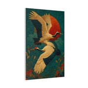 Golden Crane Celestial Flight Wall Art & Canvas Print
