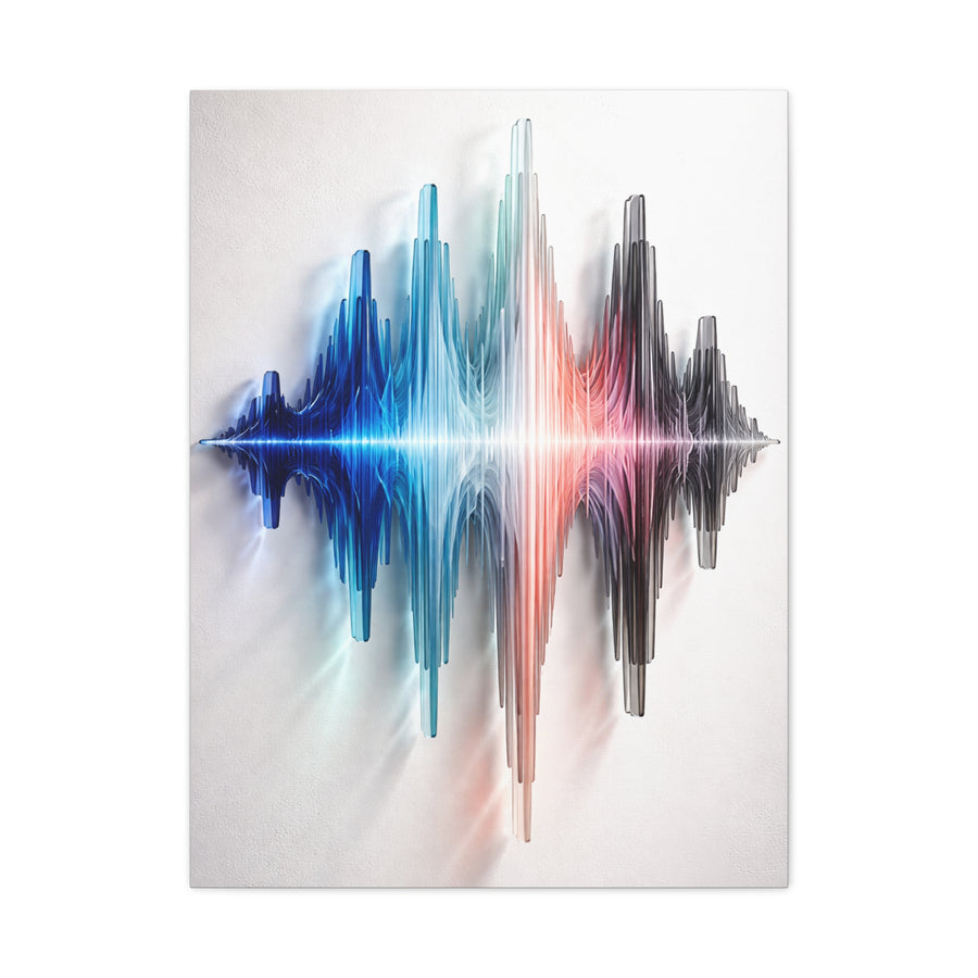 Luminous Soundwave Glass Sculpture Wall Art & Canvas Print