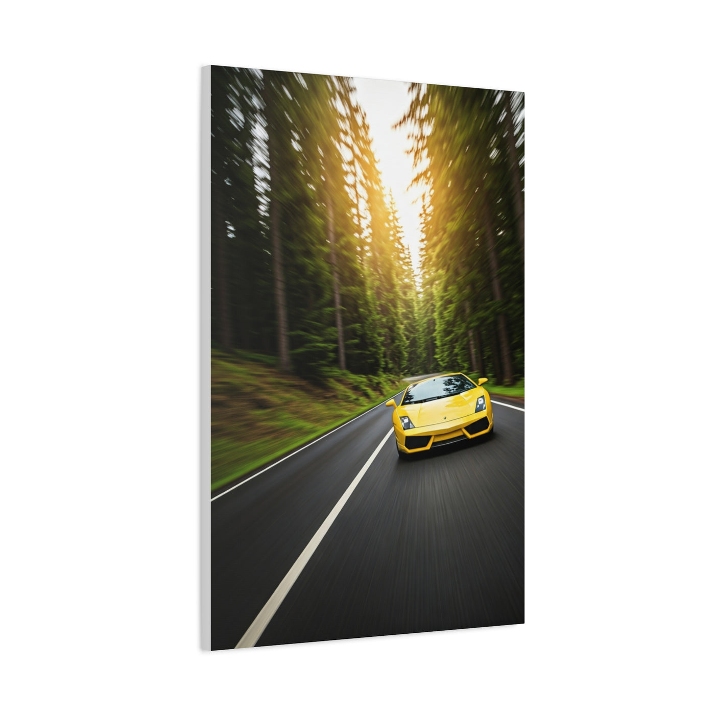Lamborghini Gallardo Forest Road Charge Wall Art & Canvas Prints